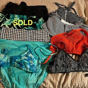 Swim bundle - 3 high waisted bottoms & 5 bikini tops